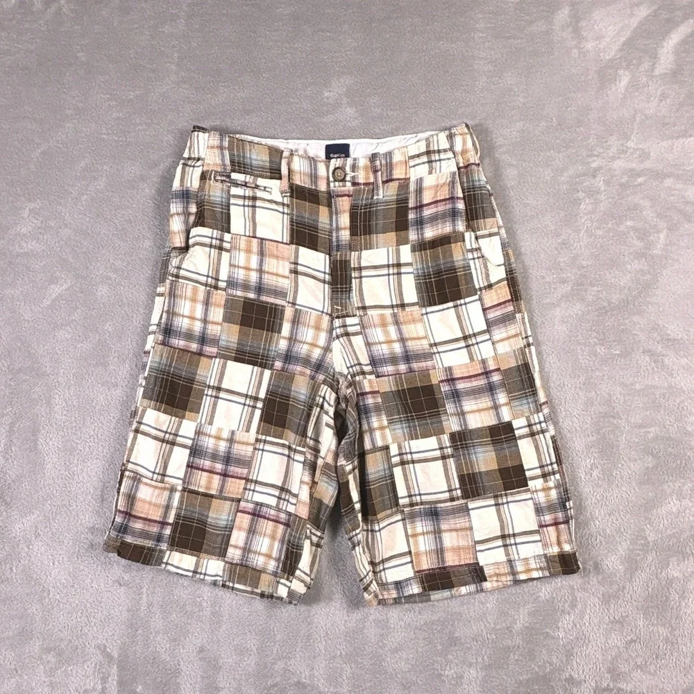 Gap Madras Patchwork Plaid Shorts Youth 14 Preppy Coastal Cotton Y2K Summer